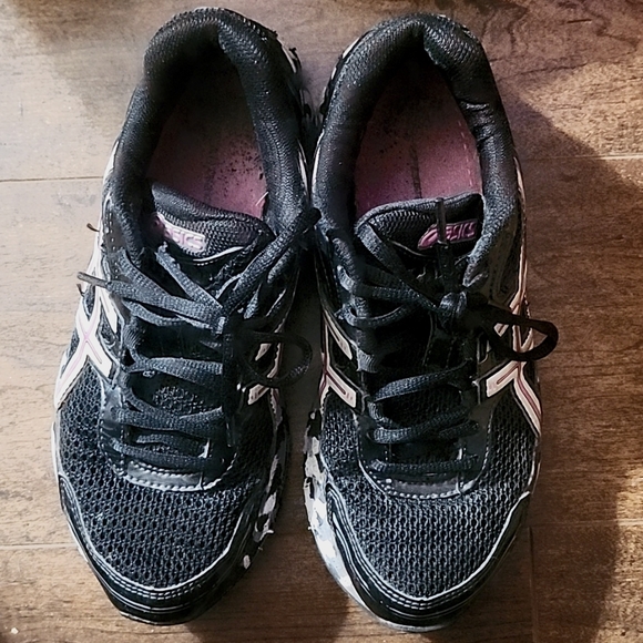 Asics SZ 6 Black/Pink Camouflage Running/Training Sneakers - Picture 7 of 10